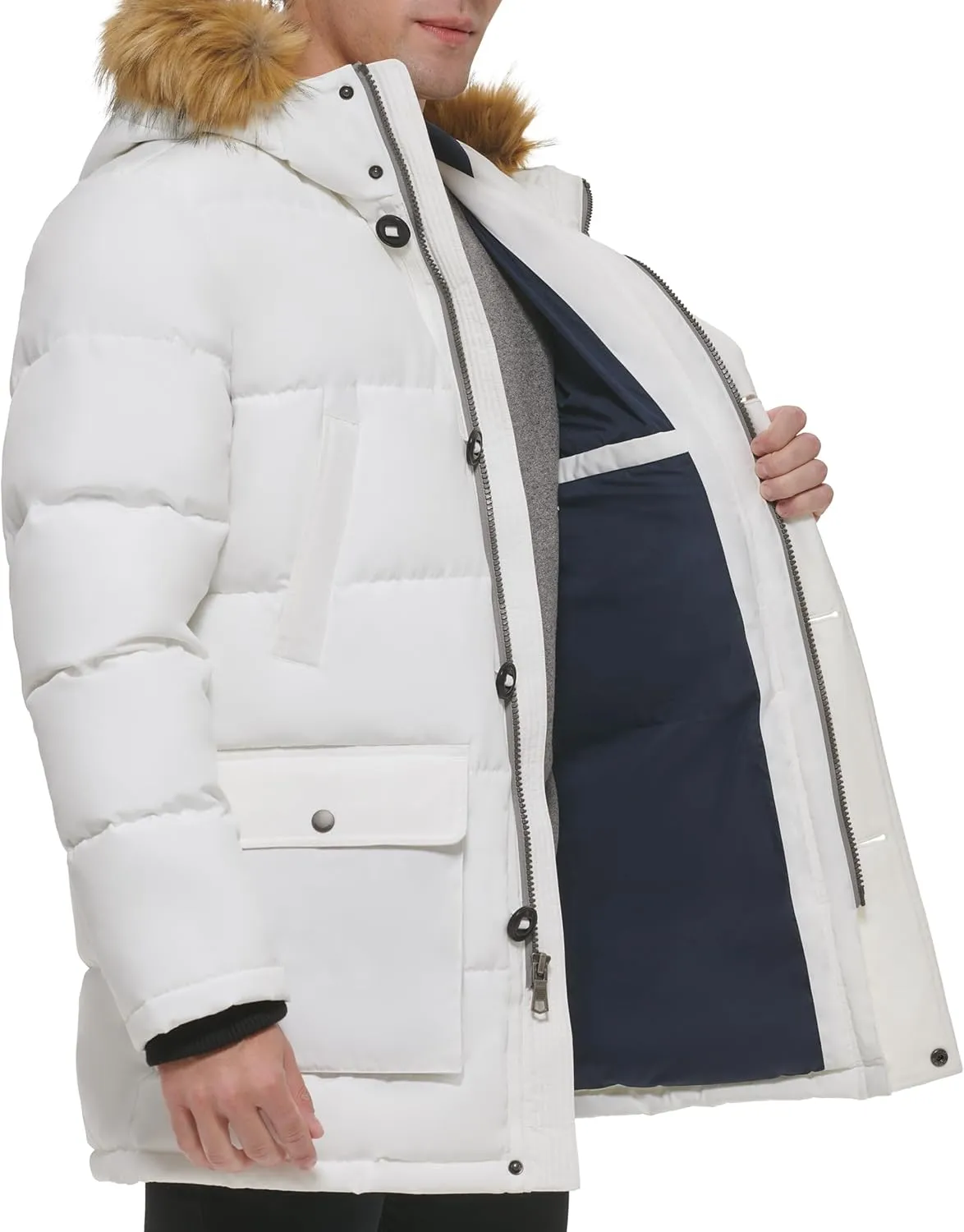 Tommy Hilfiger Men's Arctic Cloth Heavyweight Performance Parka Down Alternative Outerwear Coat
