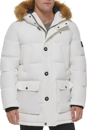 Tommy Hilfiger Men's Arctic Cloth Heavyweight Performance Parka Down Alternative Outerwear Coat