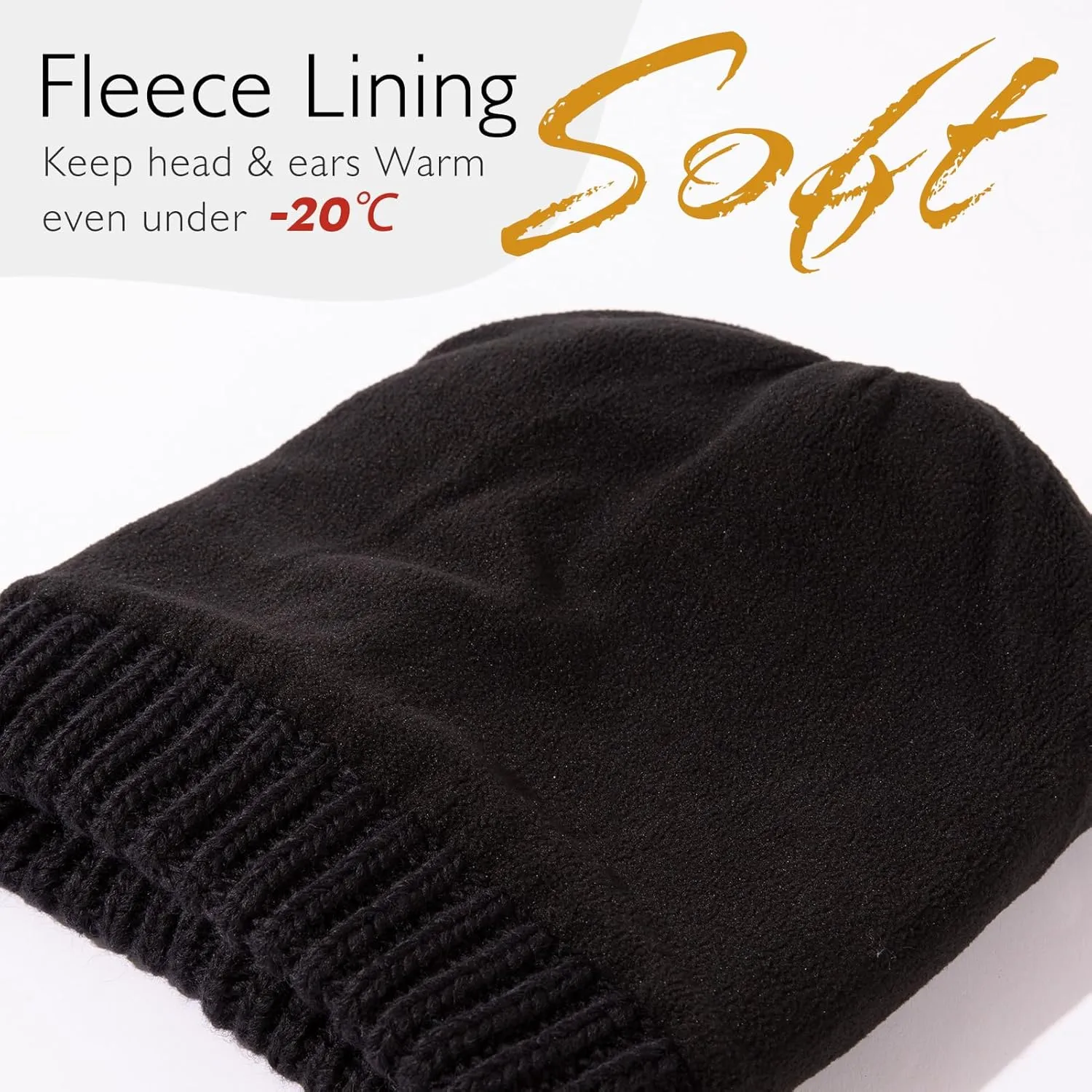 TOP-EX 100% Merino Wool Winter Slouchy Beanie for Women with Faux Fur Pom - Satin or Fleece Lined Hats for Cold Weather
