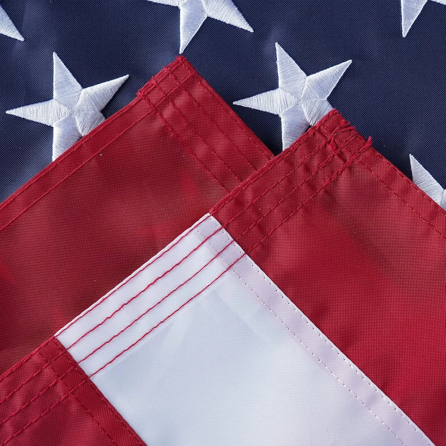 TOPFLAGS American Flag Large US Flags 5x8 Outdoor High Wind Heavy Duty Outside Embroidered Stars All Weather Durable Nylon Sewn Stripes with Brass Grommets (5' X 8' American Flag)
