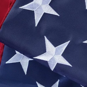 TOPFLAGS American Flag Large US Flags 5x8 Outdoor High Wind Heavy Duty Outside Embroidered Stars All Weather Durable Nylon Sewn Stripes with Brass Grommets (5' X 8' American Flag)