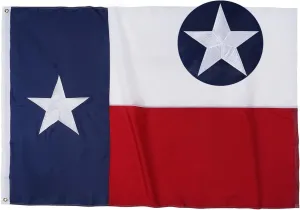 TOPFLAGS Texas Flag 6x10 Heavy Duty Outdoor TX State Flags Embroidered Star Sewn Stripes for Outside Large with 2 Brass Grommets