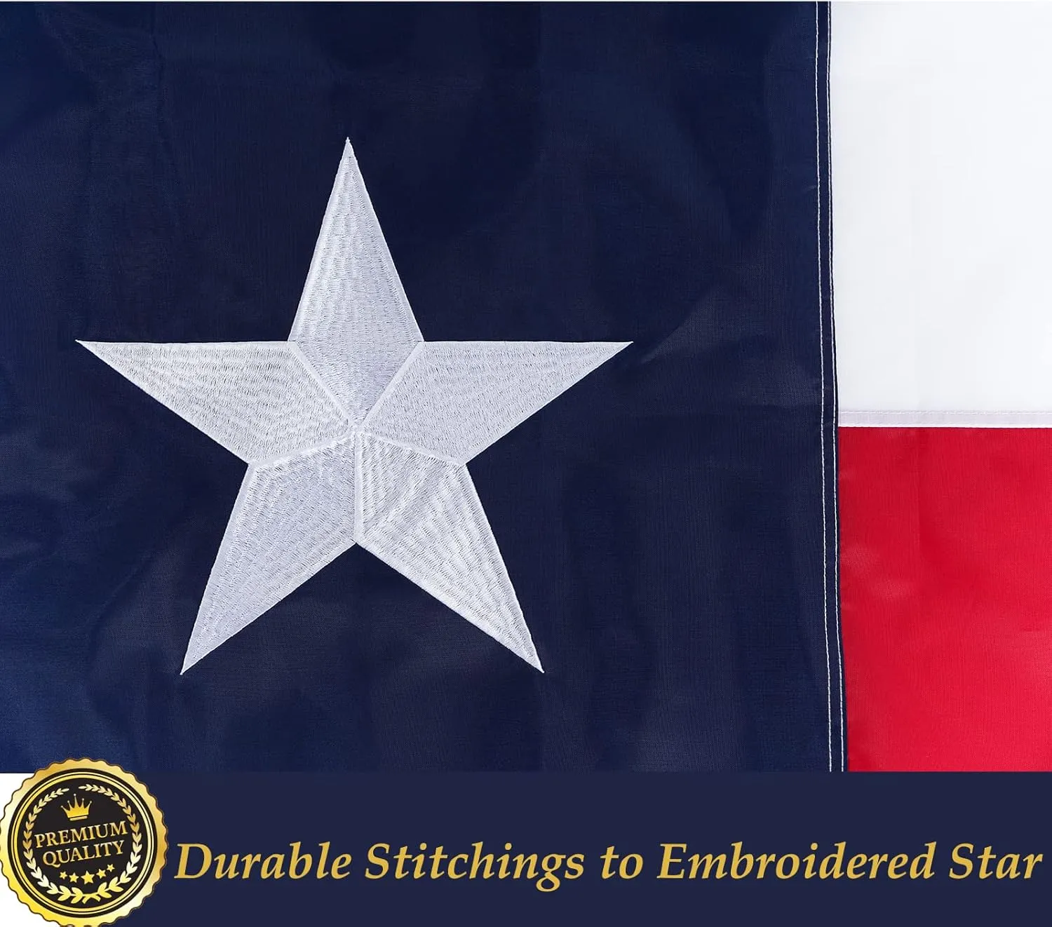 TOPFLAGS Texas Flag 6x10 Heavy Duty Outdoor TX State Flags Embroidered Star Sewn Stripes for Outside Large with 2 Brass Grommets