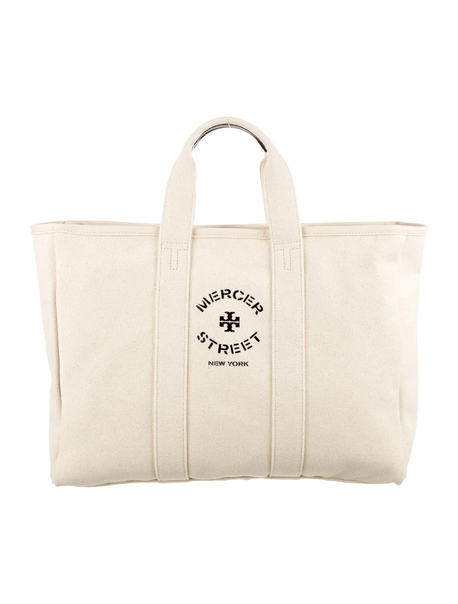 TORY BURCH CANVAS MERCER STREET TOTE BAG