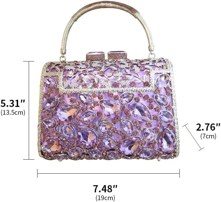 Tote Bag Diamond Purse Sparkly Bag Rhinestone Bags for Women Novelty Clutch Cute Purses for Women Trendy Shoulder Bag Purple