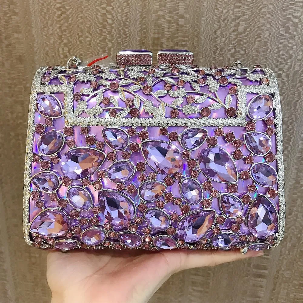 Tote Bag Diamond Purse Sparkly Bag Rhinestone Bags for Women Novelty Clutch Cute Purses for Women Trendy Shoulder Bag Purple