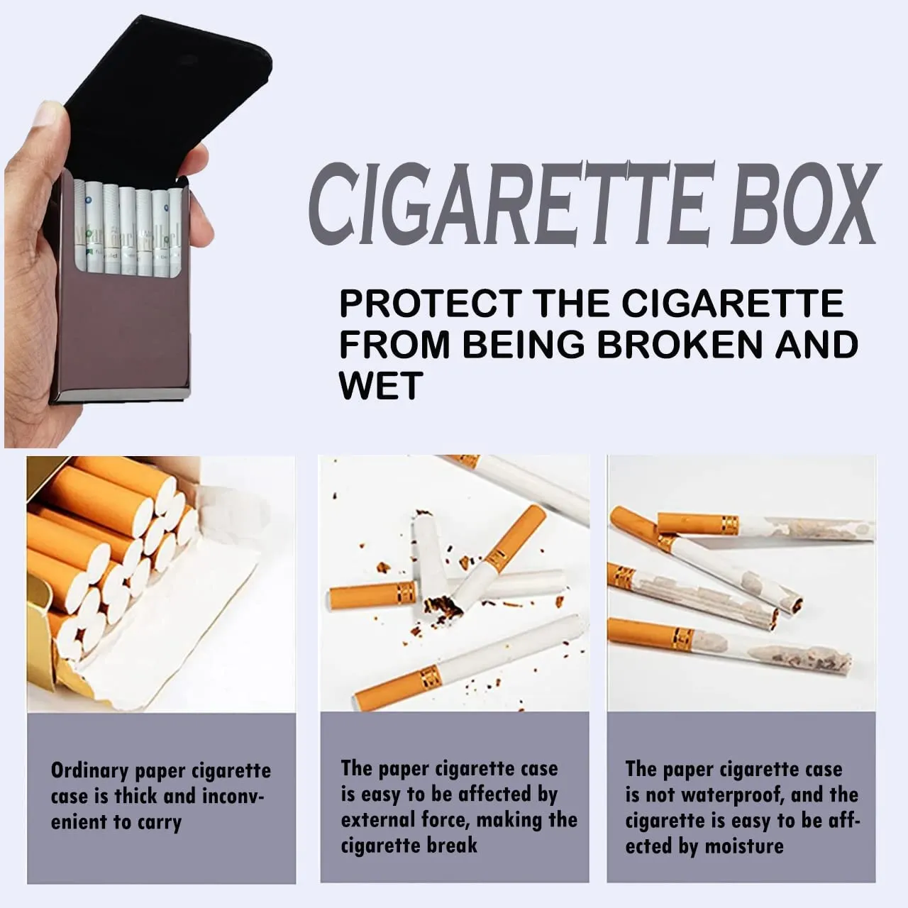 Trimurti Cigarette Case King Size for Men Women Holds 7 Cigarettes (Brown-SLV)