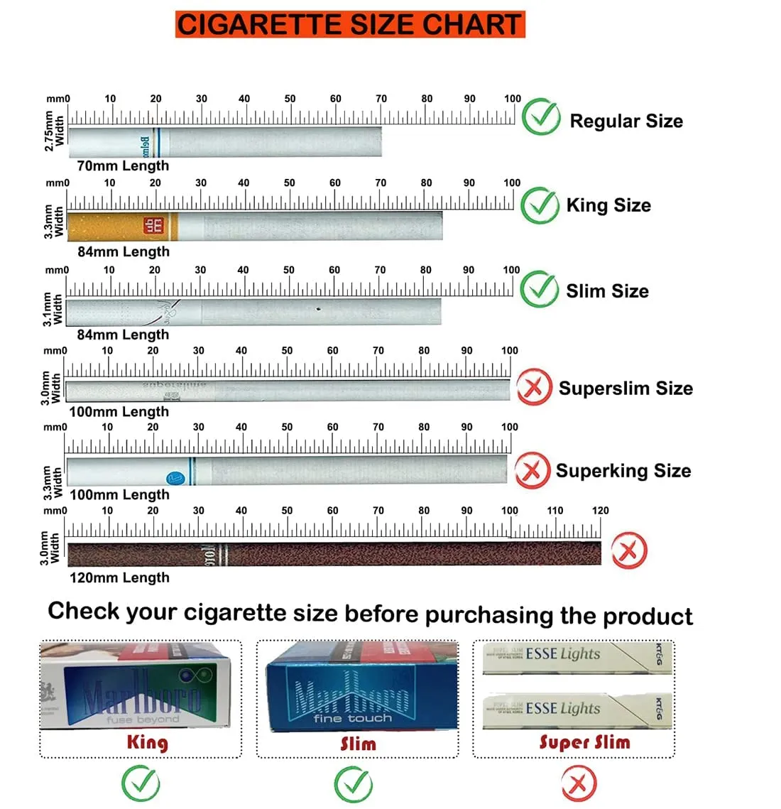 Trimurti Regular & King Size Cigarettes Case Holder Pocket Sized for 7 Cigarettes crushed Proof Men & Women (Cream)