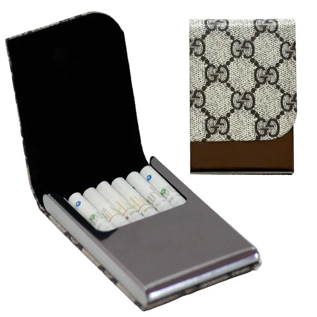 Trimurti Regular & King Size Cigarettes Case Holder Pocket Sized for 7 Cigarettes crushed Proof Men & Women (Cream)