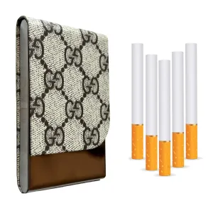 Trimurti Regular & King Size Cigarettes Case Holder Pocket Sized for 7 Cigarettes crushed Proof Men & Women (Cream)