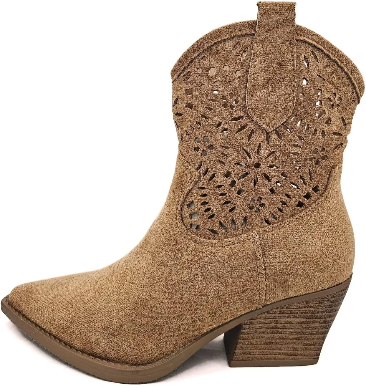 TruFox Women's Cowboy Cowgirl Ankle Booties Western Stylish Faux Leather Low Heel Boots