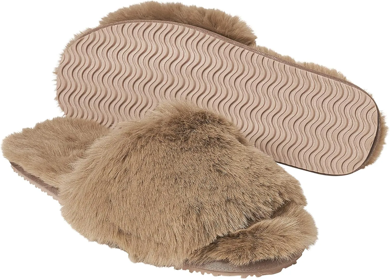 Twelve AM Co. Womens So Good Fluffy Slippers