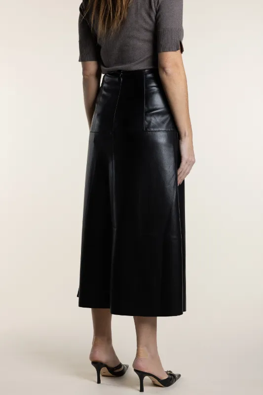 Two T's Faux Leather Skirt | Black