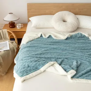 UKELER Boho Throw Blanket 50x60 inch, 540 GSM Faux Fur Blanket for Bed Sofa Travel Camping, Super Soft Cozy Fluffy Plush Blanket, Southwestern Aztec Sherpa Fleece Blanket for All Seasons, Turquoise