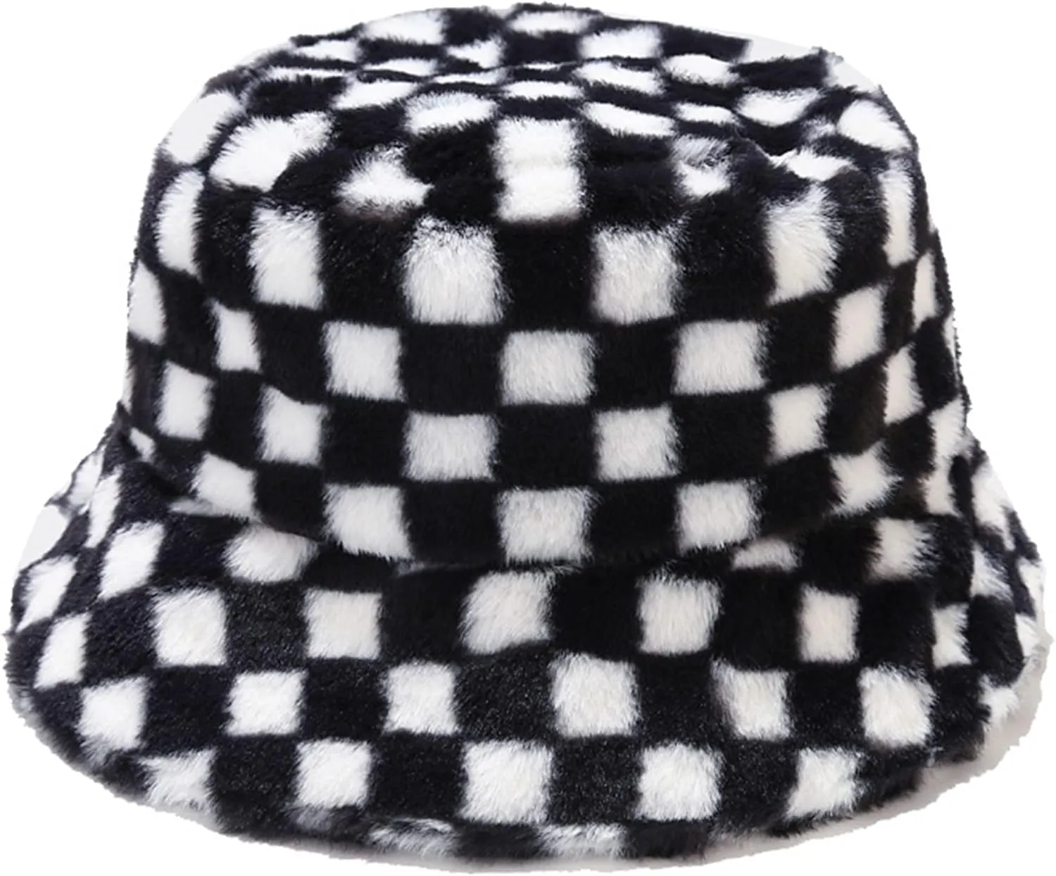 Umeepar Winter Faux Fur Fuzzy Bucket Hat Fluffy Warm Hat for Women Men