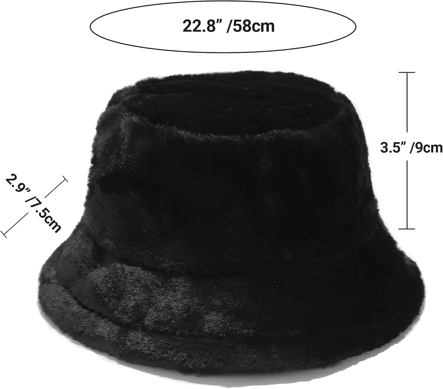 Umeepar Winter Faux Fur Fuzzy Bucket Hat Fluffy Warm Hat for Women Men