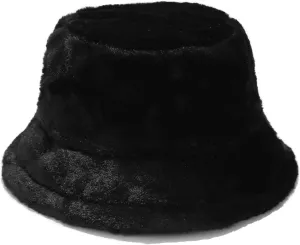 Umeepar Winter Faux Fur Fuzzy Bucket Hat Fluffy Warm Hat for Women Men