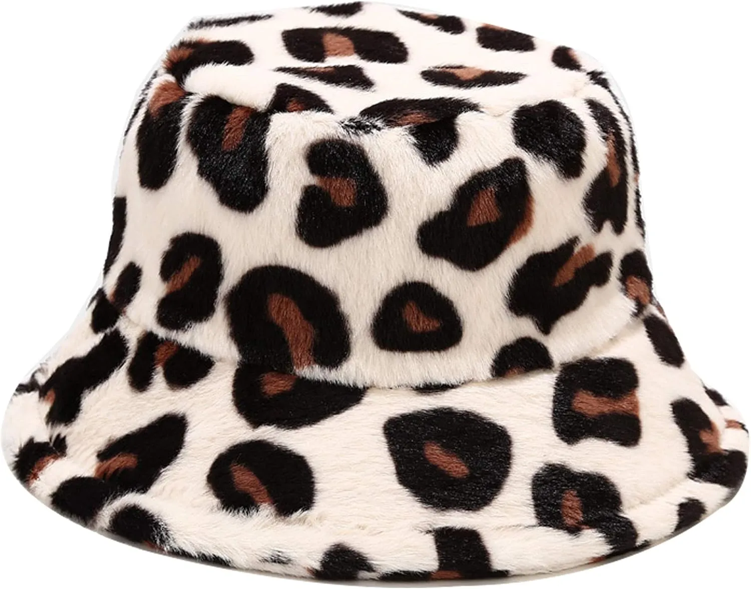 Umeepar Winter Faux Fur Fuzzy Bucket Hat Fluffy Warm Hat for Women Men