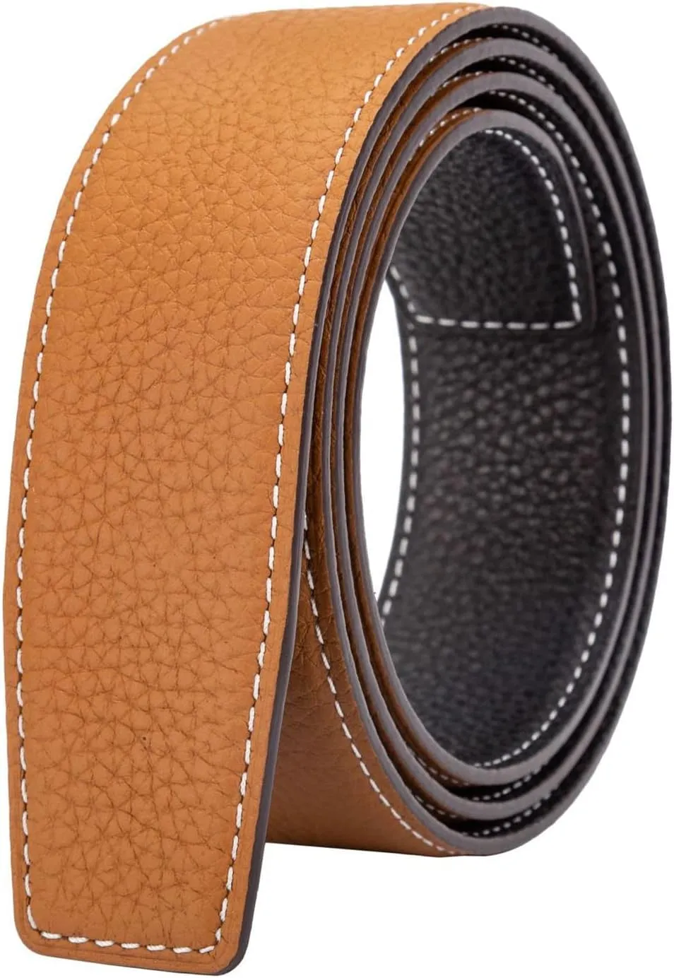 Vatee's Men/Women Reversible Genuine Leather Without Buckle Replacemen Belt Strap 1.34"/1.5" Wide