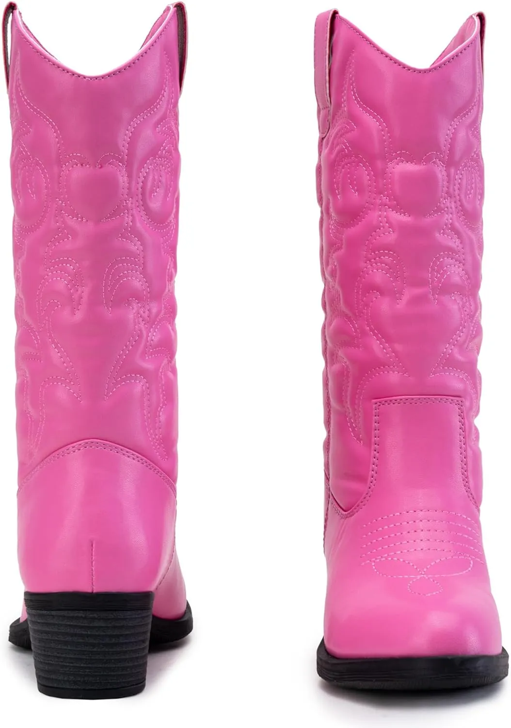 Vepose Women's Cowboy Boots Western Cowgirl Round Toe Mid Calf Boots for Women
