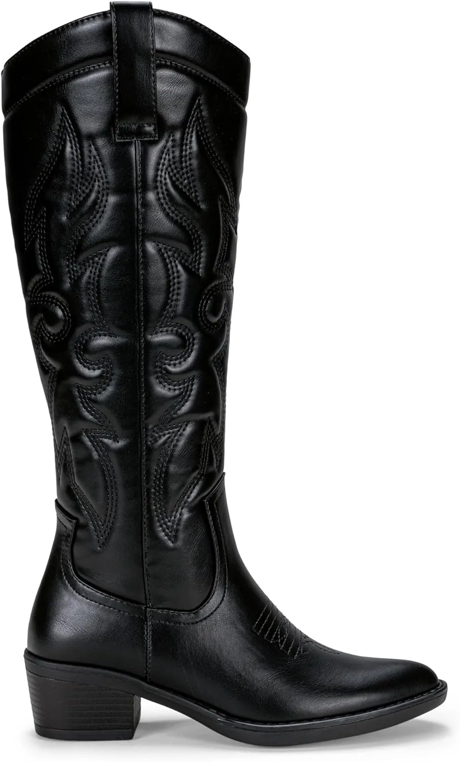 Vepose Womens Tall Cowboy Boots Knee High Cowgirl Low Heel Comfy Boots for Ladies