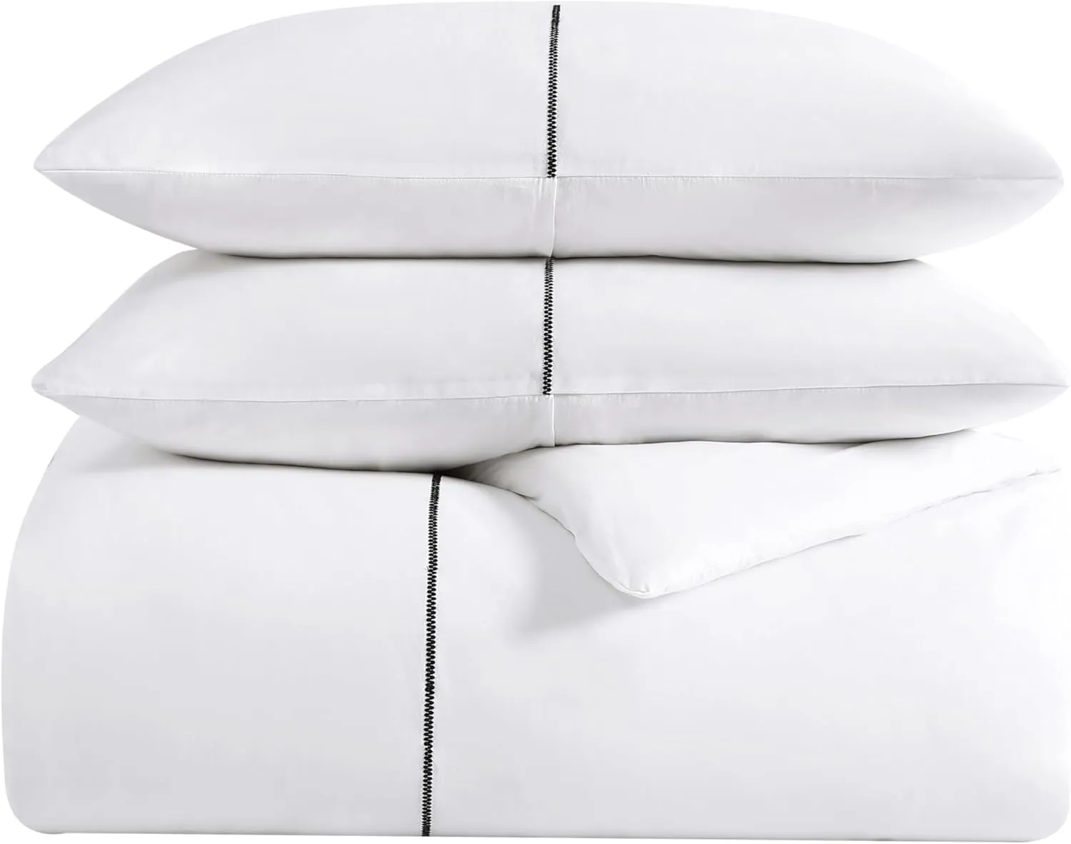 Vera Wang - King Duvet Cover Set, Soft Bedding Set with Matching Shams, Button Closure, Chic Room Essentials (Zig Zag White, King)