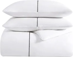 Vera Wang - King Duvet Cover Set, Soft Bedding Set with Matching Shams, Button Closure, Chic Room Essentials (Zig Zag White, King)