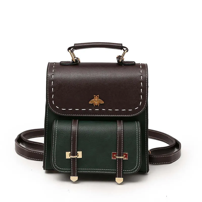 Vintage Pu Leather Women Backpack