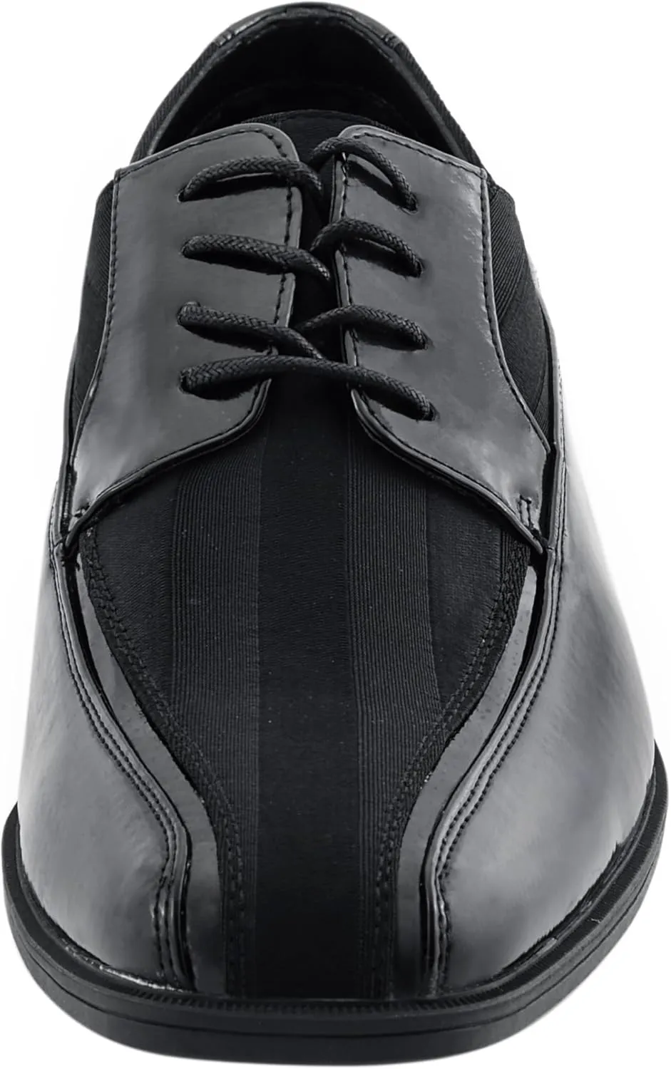 Viotti 179, Casual Dress Oxford Shoes for Men, Satin Striped Lace-Ups, Men's Business Casual Leather & Satin Shoe, for All Formal Occasions