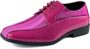 Viotti 179, Casual Dress Oxford Shoes for Men, Satin Striped Lace-Ups, Men's Business Casual Leather & Satin Shoe, for All Formal Occasions