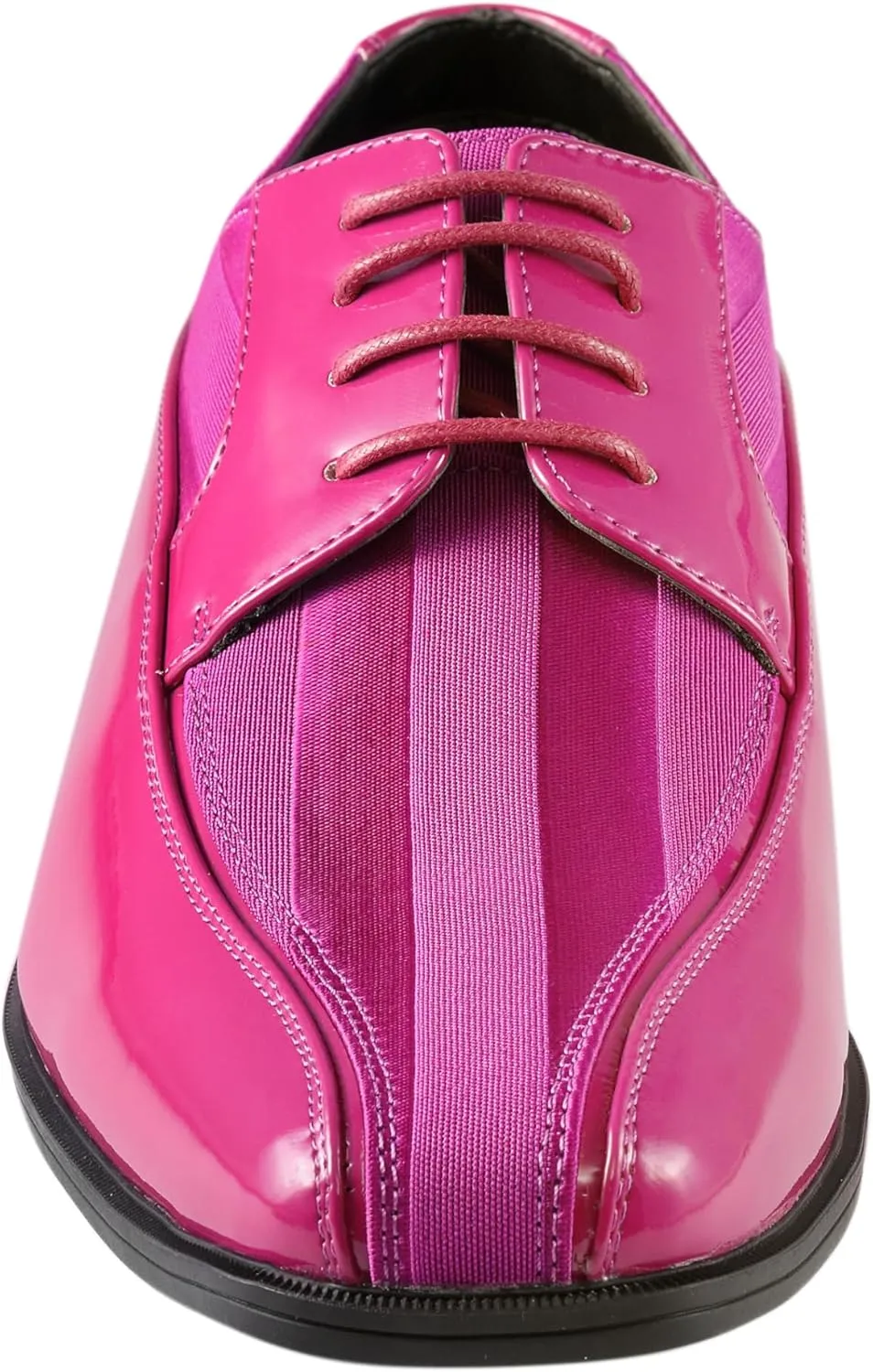 Viotti 179, Casual Dress Oxford Shoes for Men, Satin Striped Lace-Ups, Men's Business Casual Leather & Satin Shoe, for All Formal Occasions