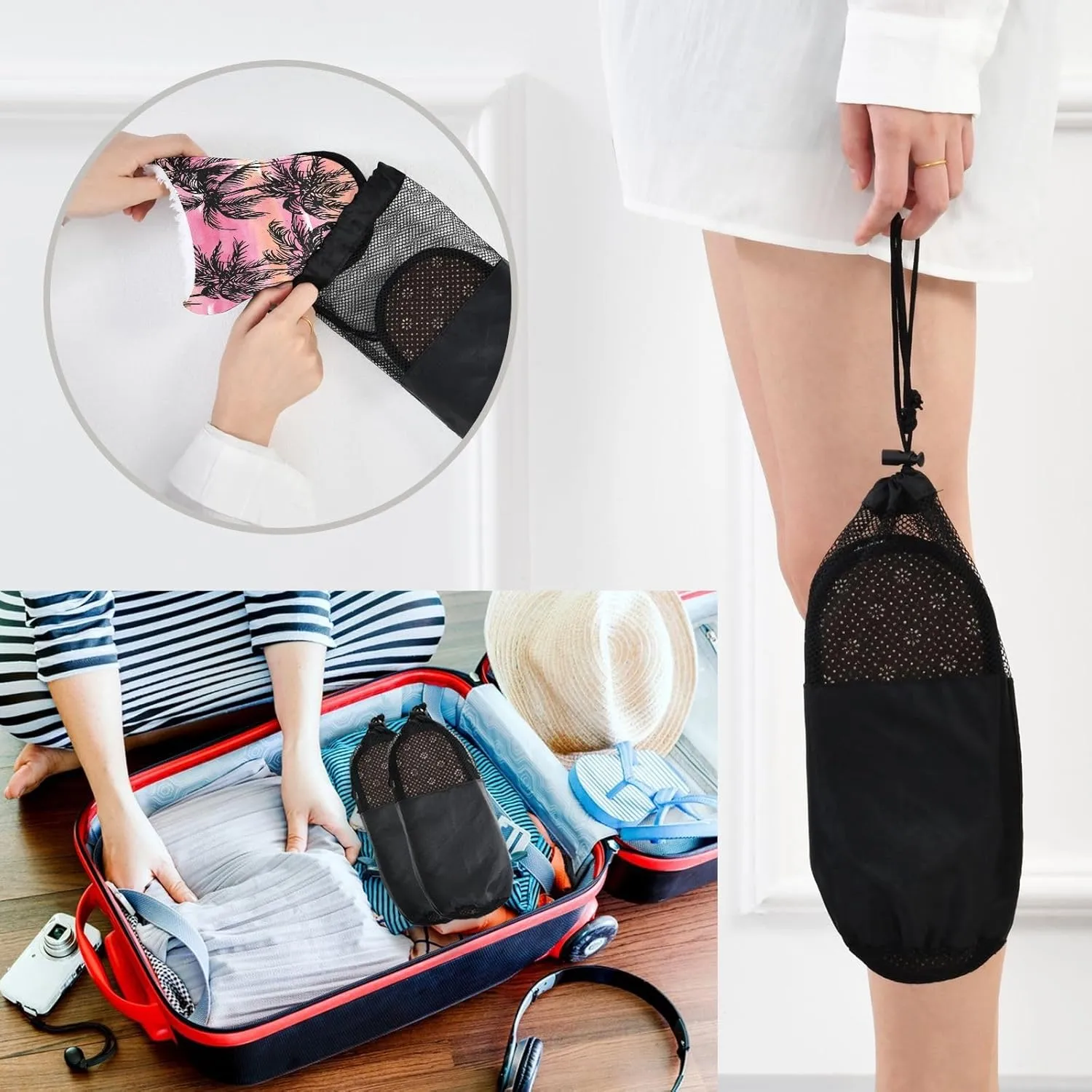 visesunny Funny Slippers for Women Men Soft Plush Warm Fuzzy Winter holiday slippers Black Silhouettes Of Palm on Sunset Cozy House Slippers Comfy Bedroom Slippers Indoor Outdoor Shoes