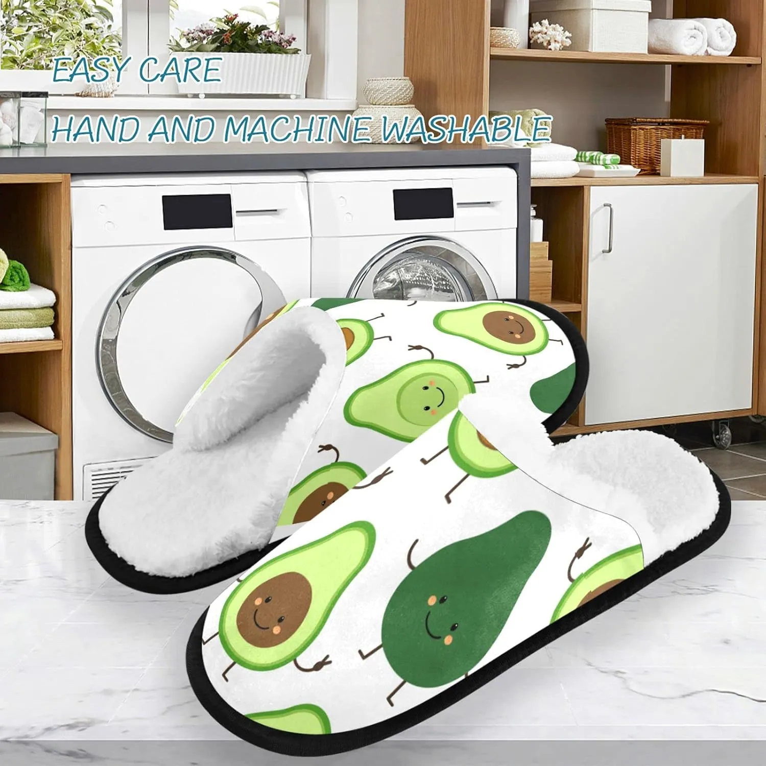 Visesunny Modern Cute Funny House Slippers for Women Men - Unisex Indoor Outdoor