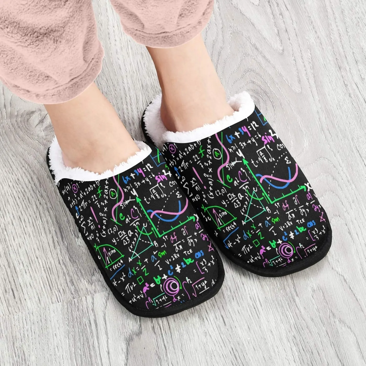visesunny Slippers for Women Mens Stylish Foral Winter Warm Memory Foam Cotton Home Slippers Soft Plush Fleece Slip on House Slippers for Girls Indoor Outdoor Shoes
