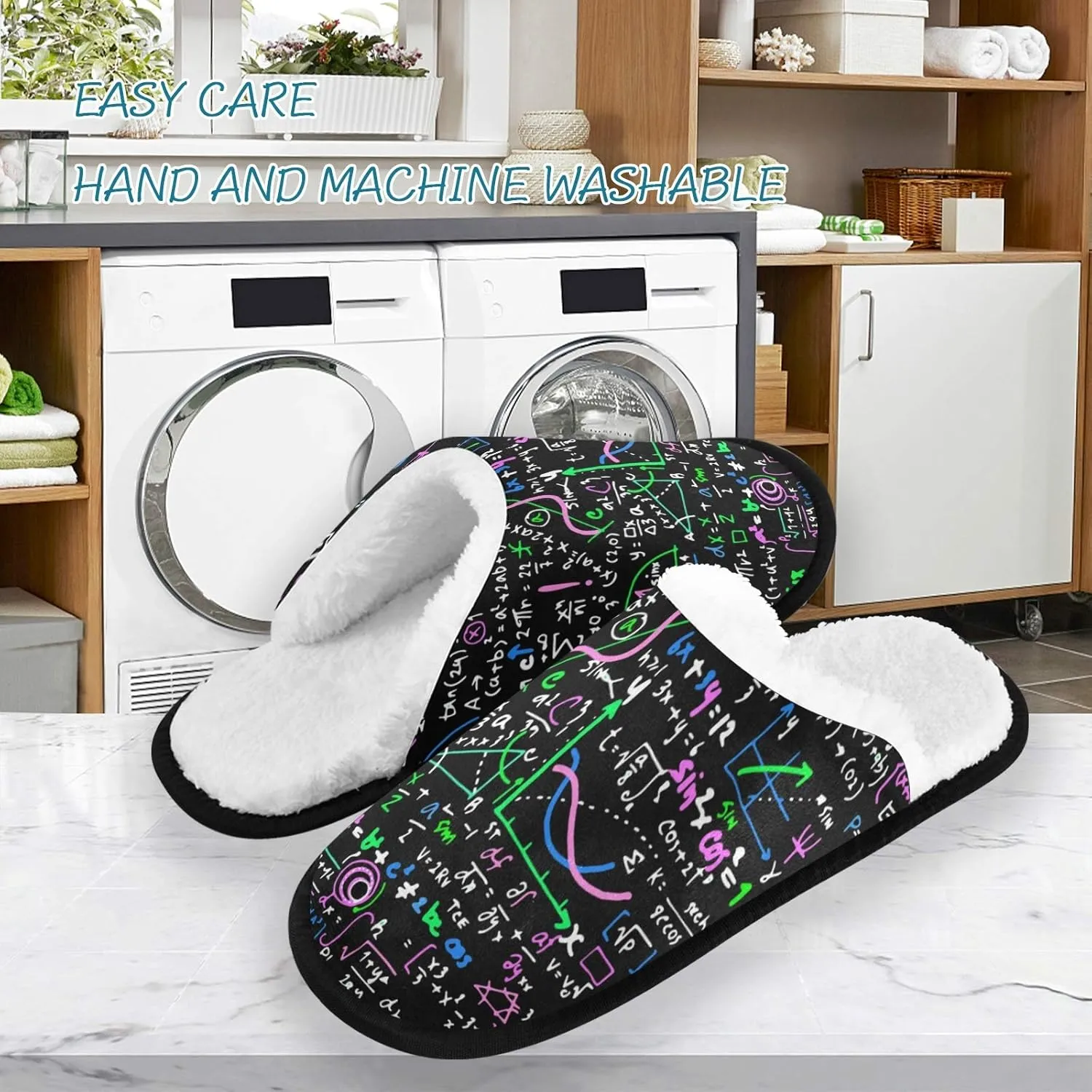 visesunny Slippers for Women Mens Stylish Foral Winter Warm Memory Foam Cotton Home Slippers Soft Plush Fleece Slip on House Slippers for Girls Indoor Outdoor Shoes