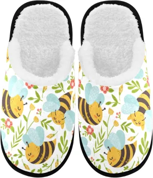 visesunny Slippers for Women Mens Winter Warm Memory Foam Cotton Home Slippers Soft Plush Fleece Slip on House Slippers for Girls Indoor Outdoor Shoes
