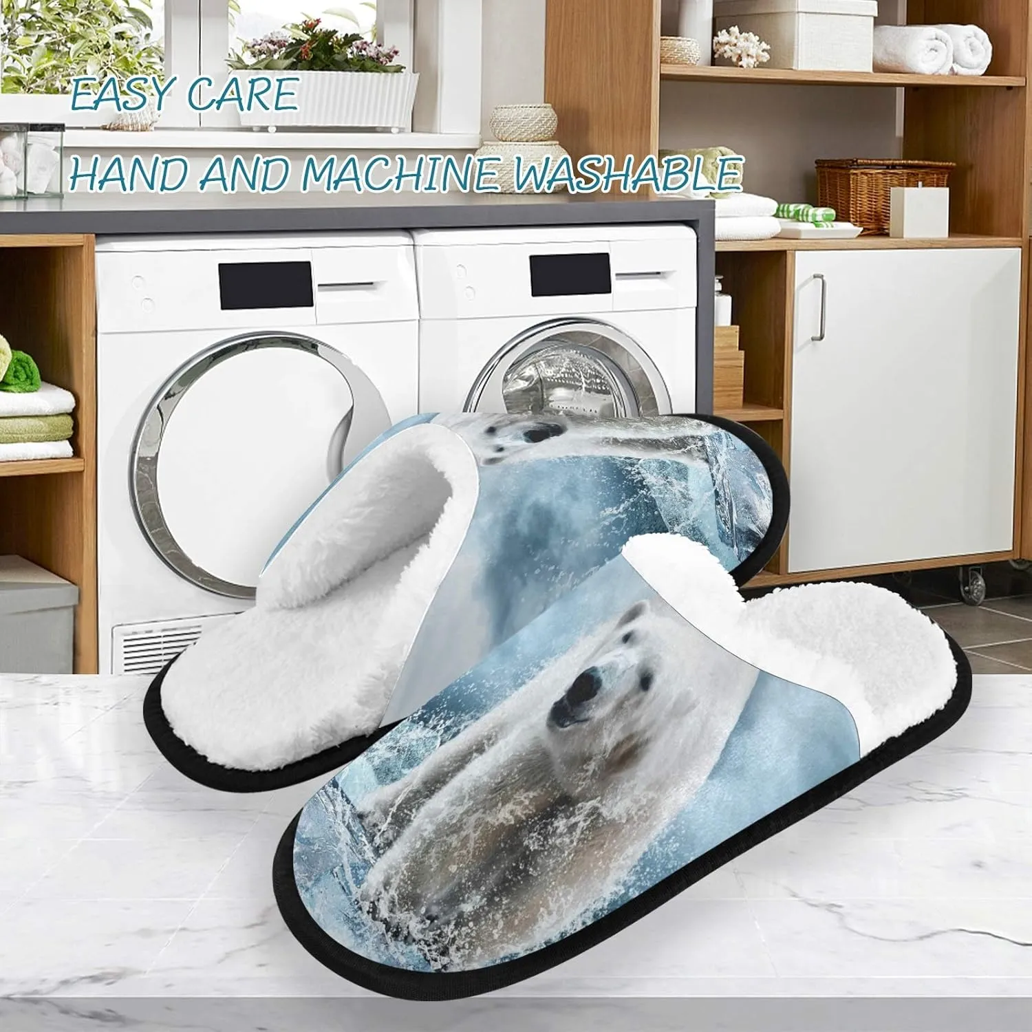 visesunny Slippers for Women Mens Winter Warm Memory Foam Cotton Home Slippers Soft Plush Fleece Slip on House Slippers for Girls Indoor Outdoor Shoes