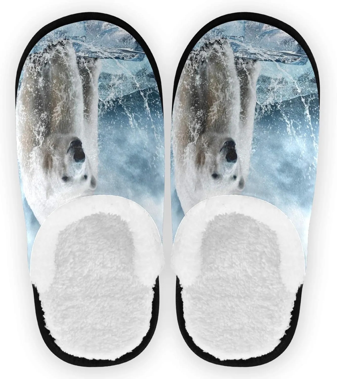 visesunny Slippers for Women Mens Winter Warm Memory Foam Cotton Home Slippers Soft Plush Fleece Slip on House Slippers for Girls Indoor Outdoor Shoes