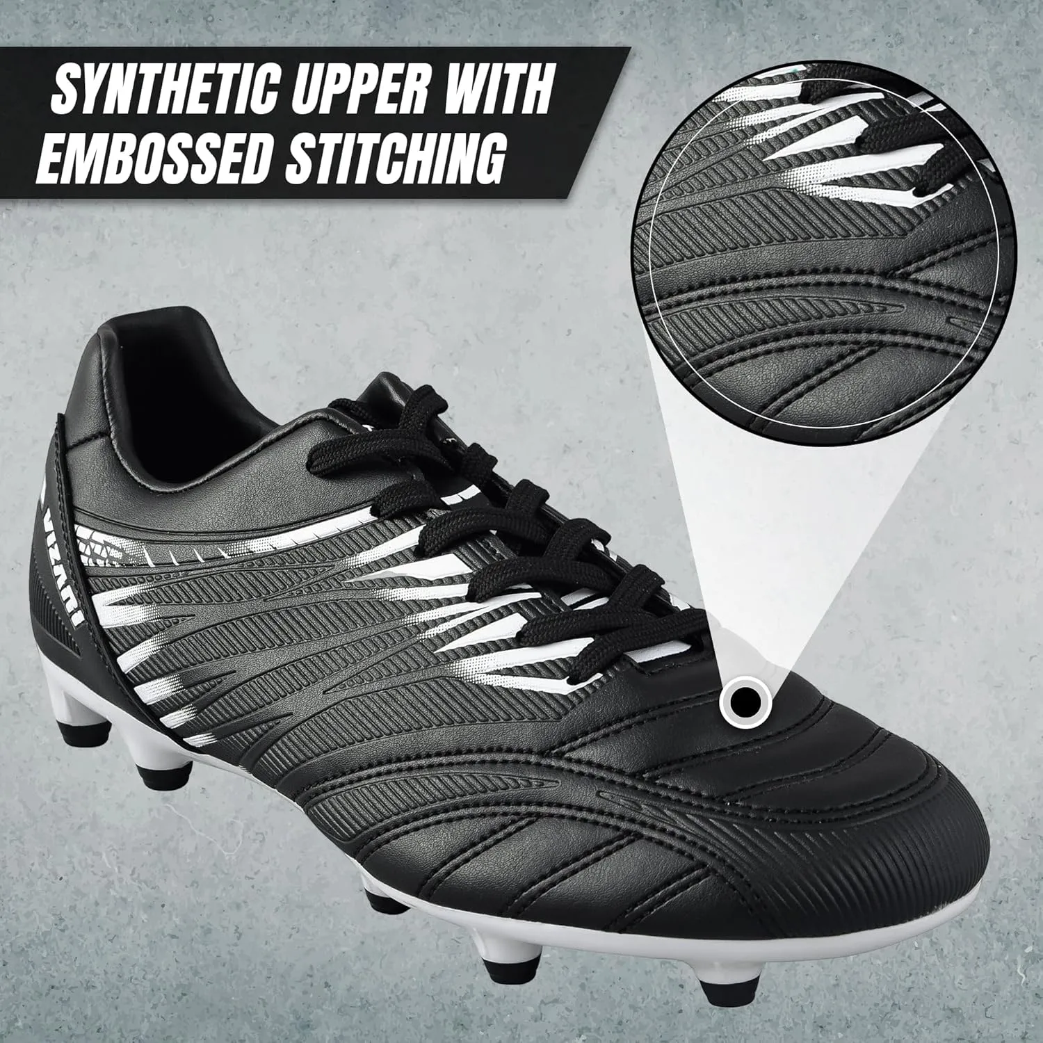 Vizari Valencia Firm Ground Soccer Cleats for Men & Women – Adult Football Shoes with Wide Fit, TPU Studs, Comfortable Design, Size 6.5 to 13 (Unisex)