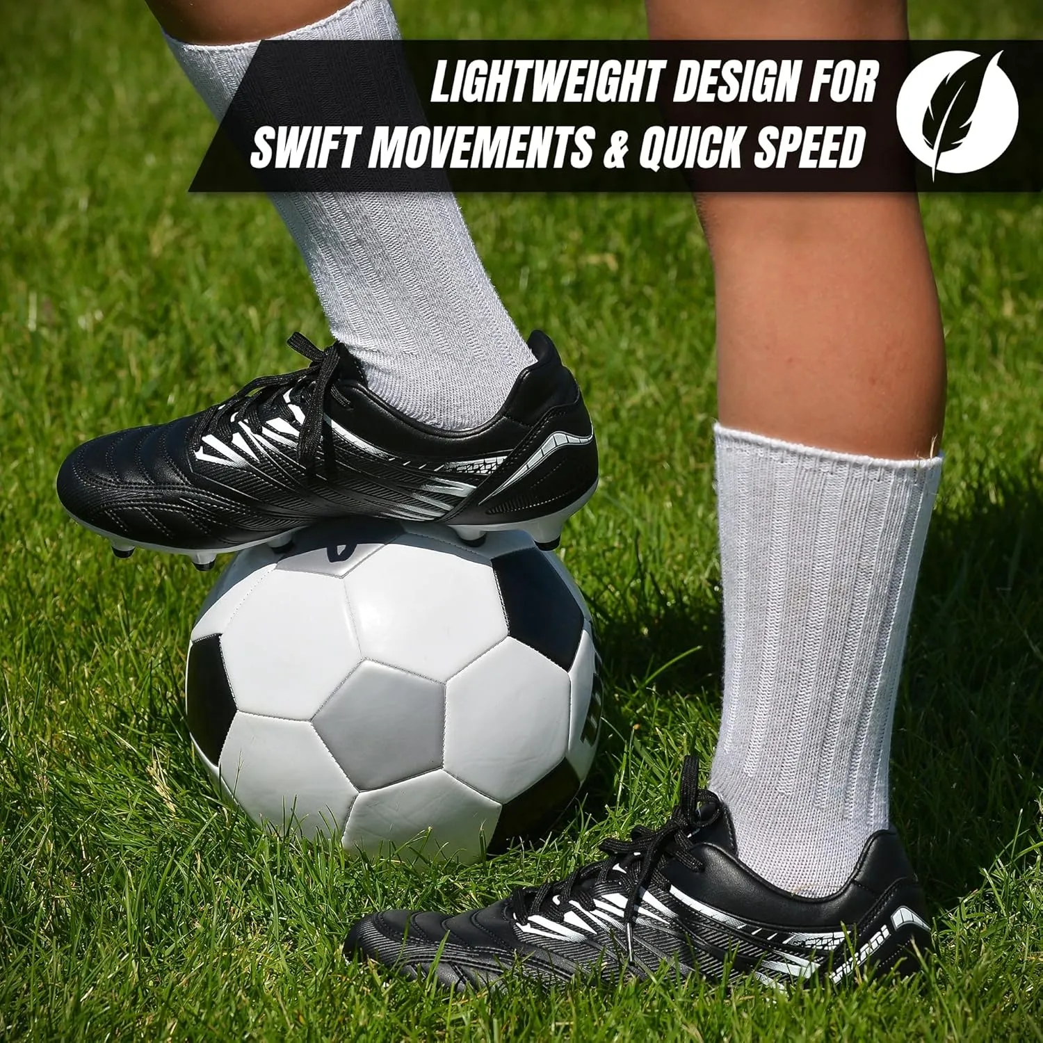 Vizari Valencia Firm Ground Soccer Cleats for Men & Women – Adult Football Shoes with Wide Fit, TPU Studs, Comfortable Design, Size 6.5 to 13 (Unisex)