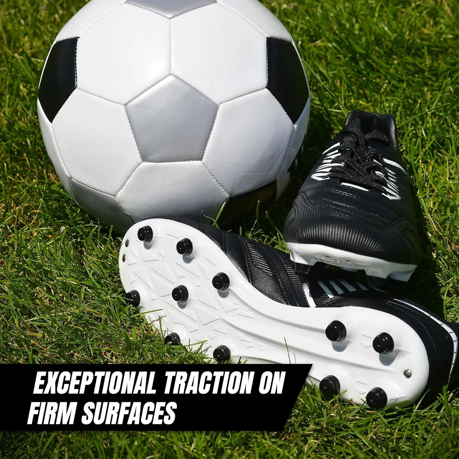 Vizari Valencia Firm Ground Soccer Cleats for Men & Women – Adult Football Shoes with Wide Fit, TPU Studs, Comfortable Design, Size 6.5 to 13 (Unisex)