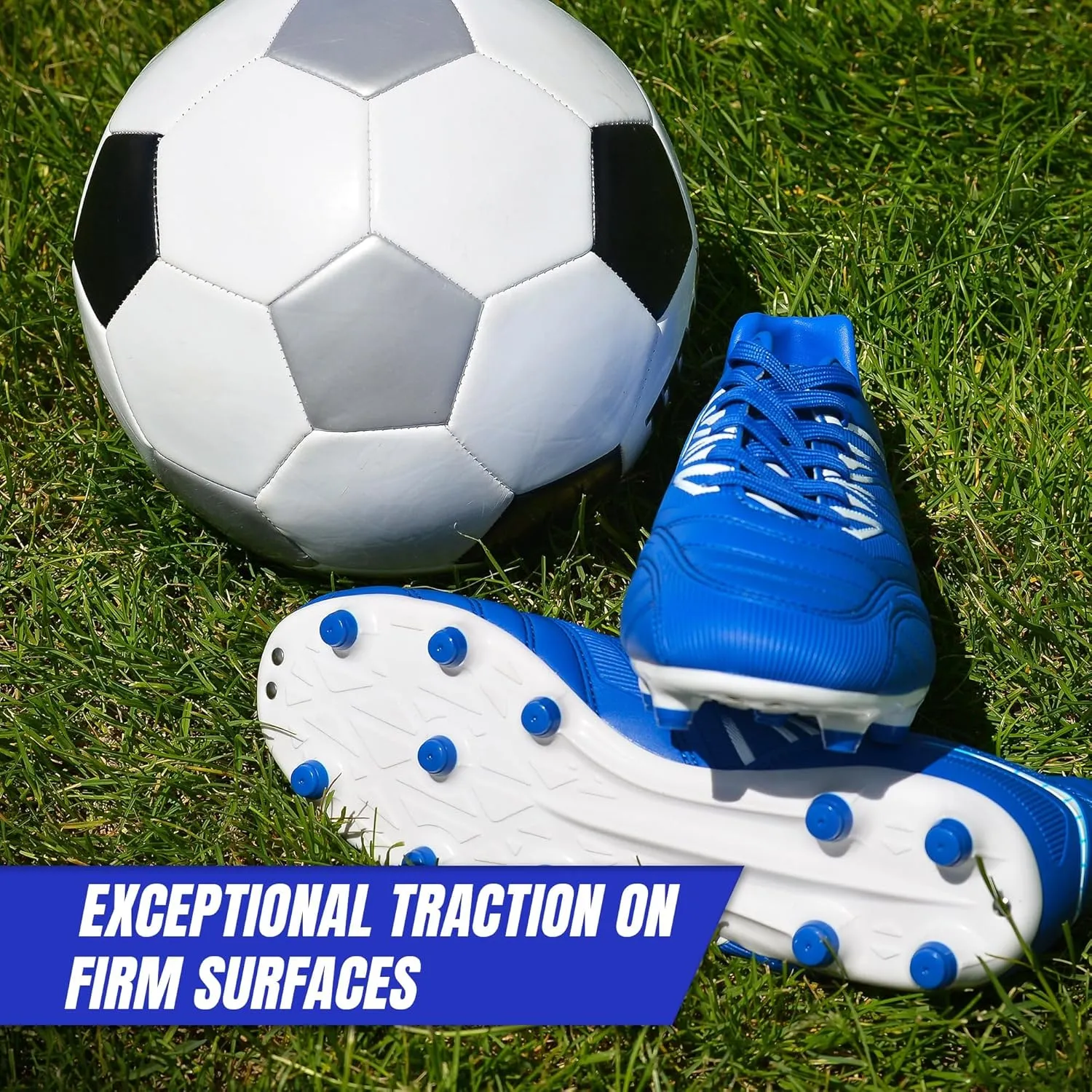 Vizari Valencia Firm Ground Soccer Cleats for Men & Women – Adult Football Shoes with Wide Fit, TPU Studs, Comfortable Design, Size 6.5 to 13 (Unisex)