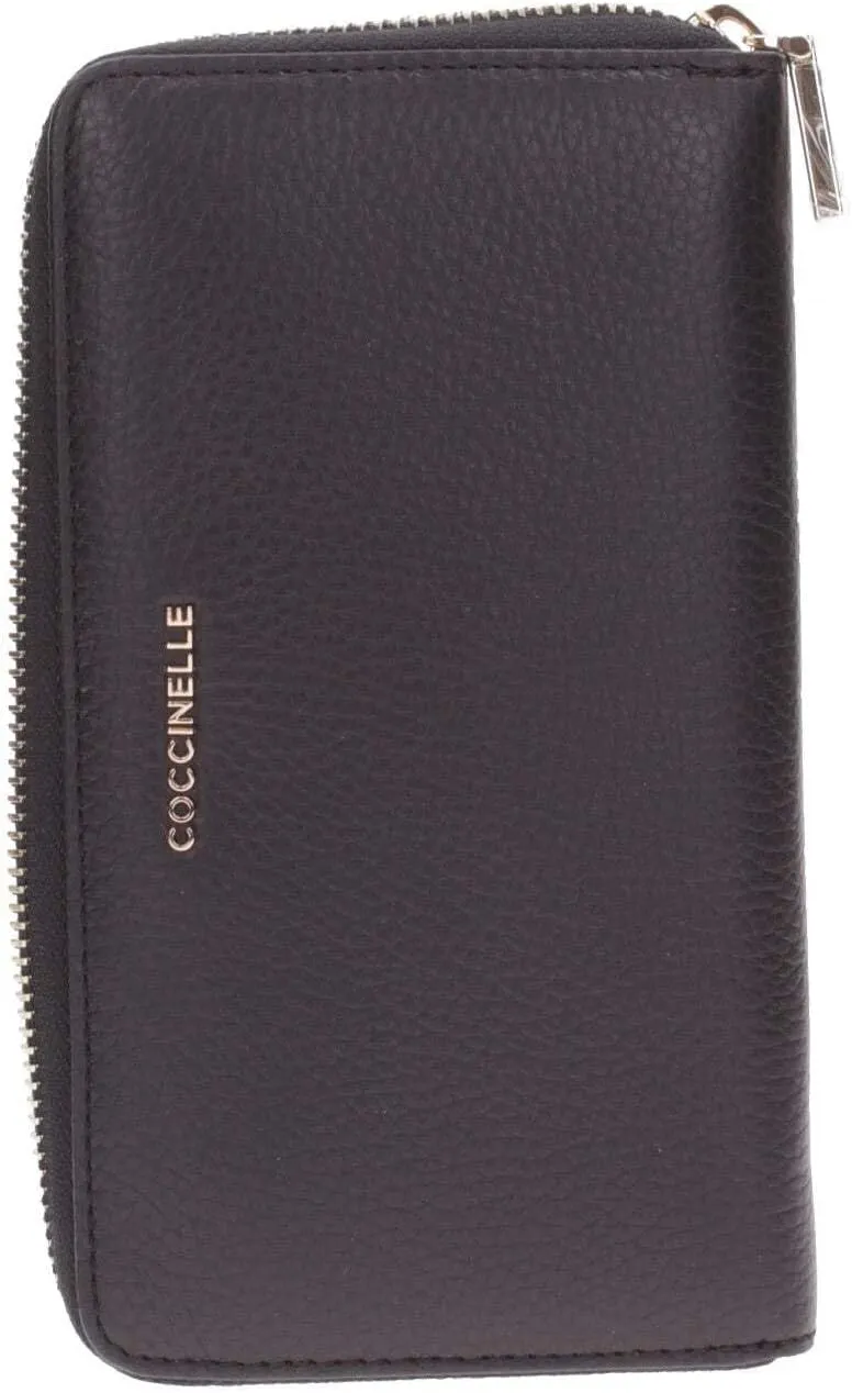 Wallet Ladybugs metallic soft zip around E2MW5113201 001 black, Black, L