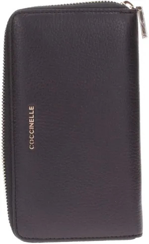 Wallet Ladybugs metallic soft zip around E2MW5113201 001 black, Black, L