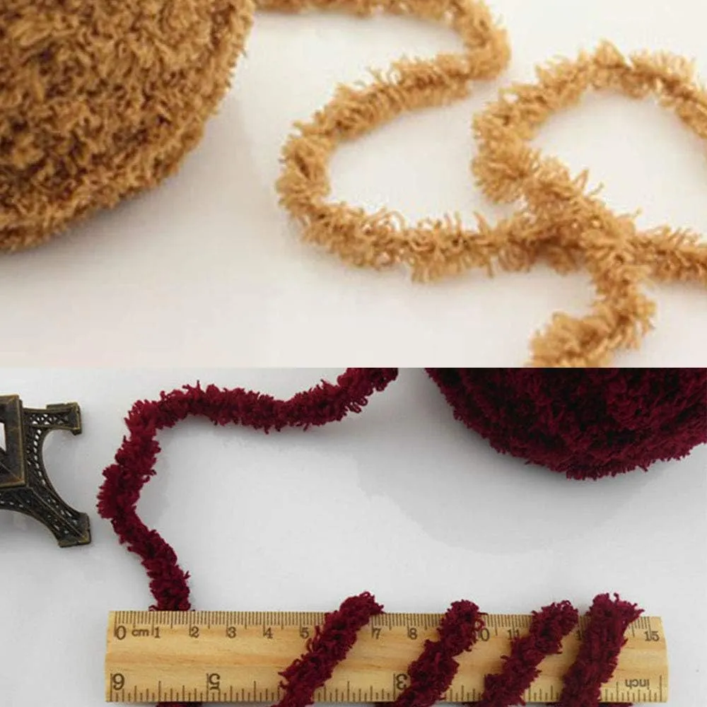 Warm Coral Fleece Fluffy Knitting Yarn Shaggy Bright Red Fur Yarn Acrylic Velvet Knitting Yarn DIY Fluffy Dolls Blanket Sweater Scarf Handbag Total 5 Skeins