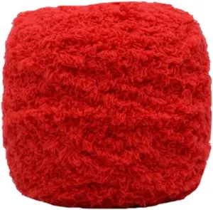 Warm Coral Fleece Fluffy Knitting Yarn Shaggy Bright Red Fur Yarn Acrylic Velvet Knitting Yarn DIY Fluffy Dolls Blanket Sweater Scarf Handbag Total 5 Skeins
