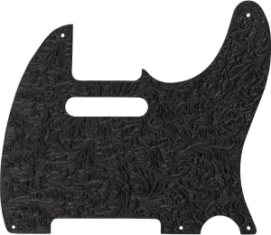 Waylon Jennings Leather Telecaster Pickguard, Black