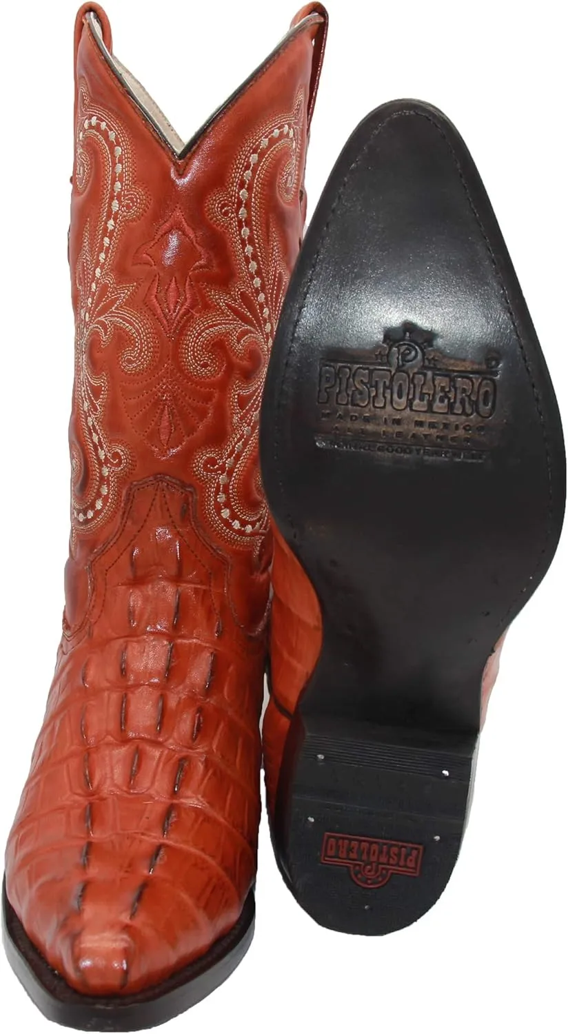 Western Shops Mens Crocodile Print Alligator Design Western Cowboy Boot
