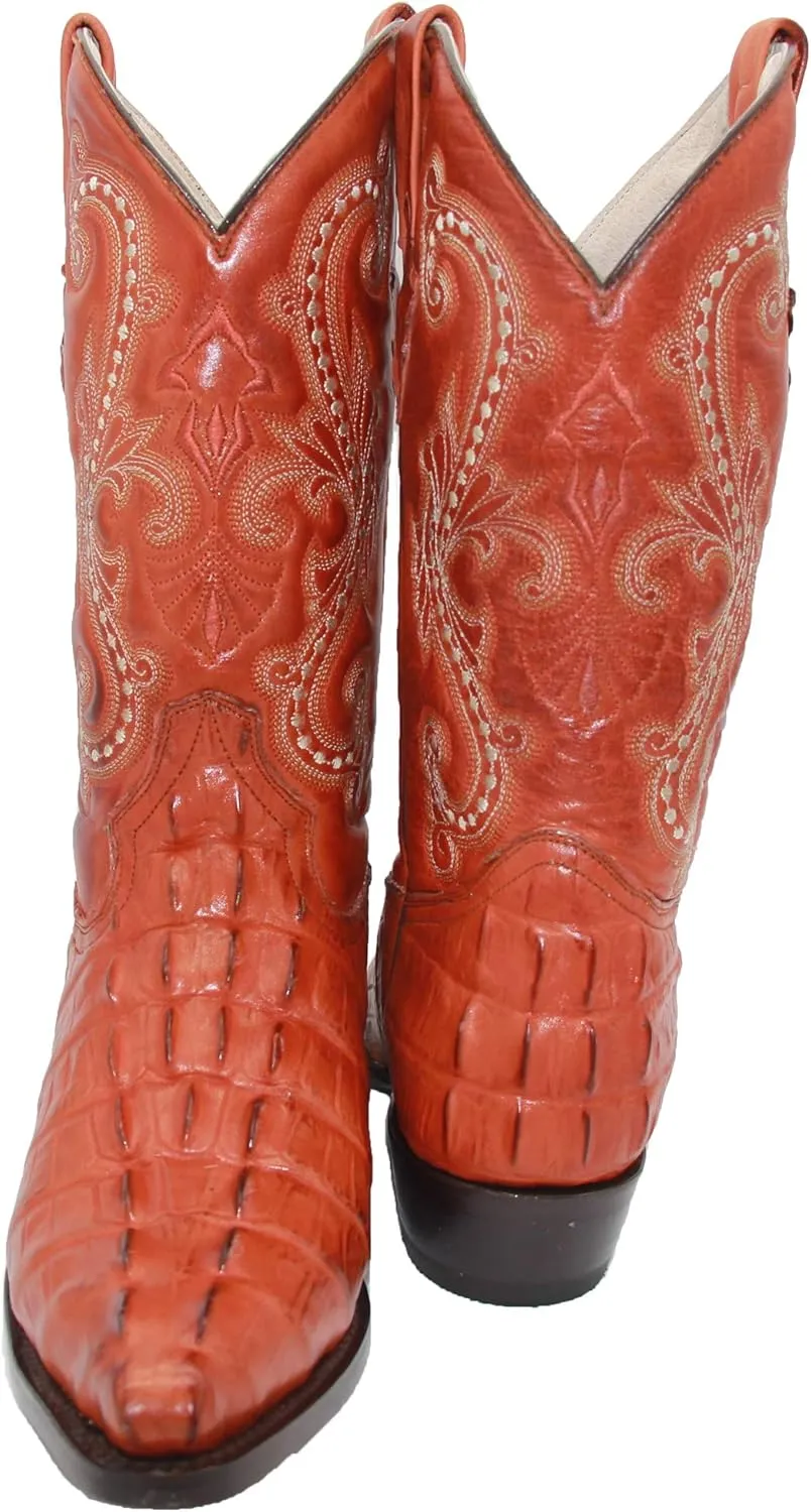 Western Shops Mens Crocodile Print Alligator Design Western Cowboy Boot