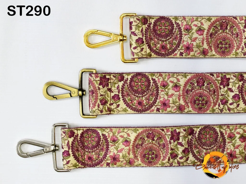 Wine Embroidery Replacement Purse Strap Crossbody Strap for Purses Embroidered Boho Bag Strap Boho Guitar Strap Handbag Strap Gift for her